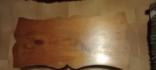 Mesa baja de olmo estilo mediados de siglo