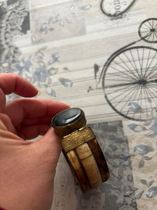 Anillo rectangular piedra y pulsera