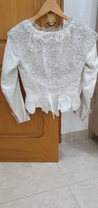 Traje Fallera Siglo XVIII Azul y plateado