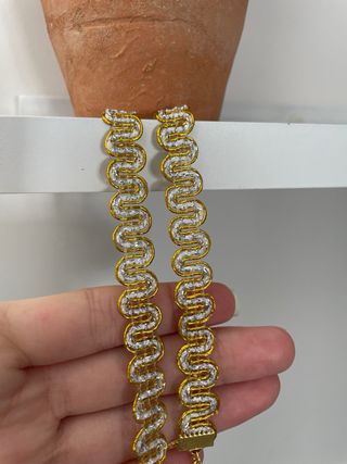 Collar choker ondas dorado y plateado