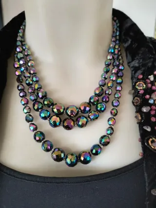 Collar tres vueltas pedrería