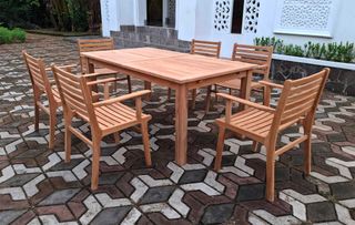 Mesa extensible de teca para jardín