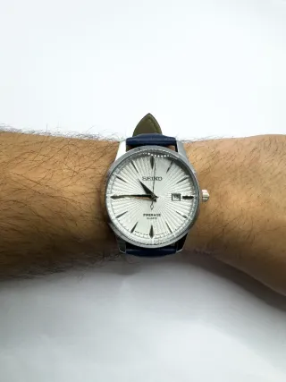 Seiko Presage Quartz Reloj Correa Azul