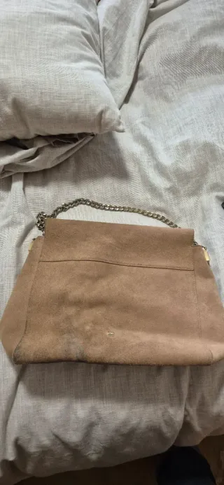 Bolso Purificación García Beige Cadena Dorada