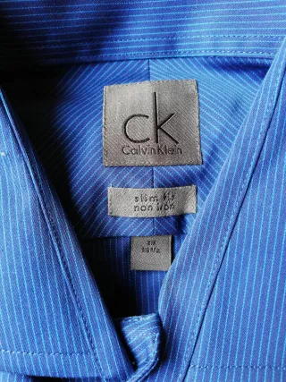 Camisa Calvin Klein Slim Fit Azul Talla 39