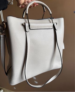 Bolso Tote Blanco Roto Piel Sintética