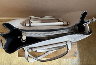 Bolso Tote Blanco Roto Piel Sintética