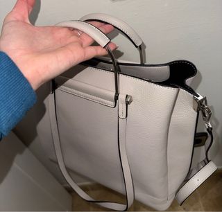 Bolso Tote Blanco Roto Piel Sintética