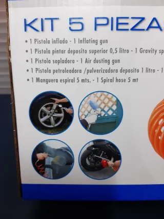 KIT DE PISTOLAS, HINCHADOR RUEDAS Y MANGUERA