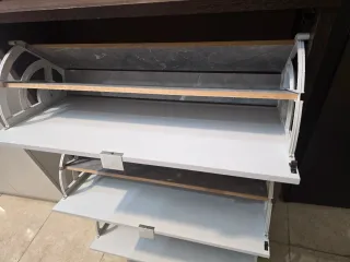 Zapatero 3 cajones blanco y marrón