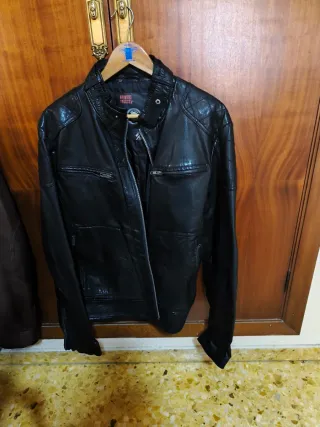 Chaquetasde Piel Hombre en Negro y marrón
