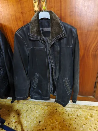 Chaquetasde Piel Hombre en Negro y marrón