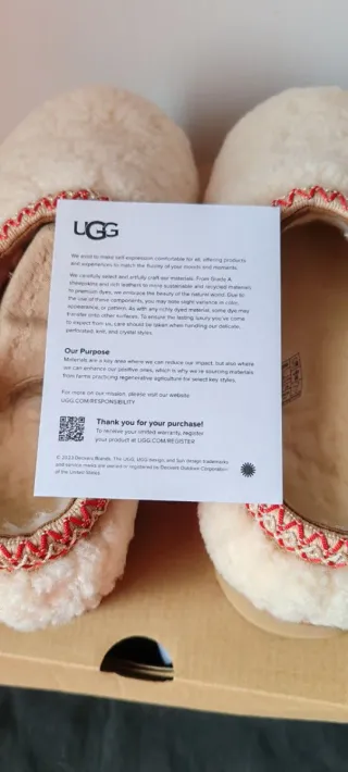 Ciabatte Ugg Tasman Maxi Curly Beige Rosse