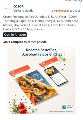 COSORI Freidora de Aire 5.5L