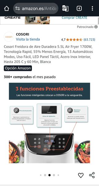 COSORI Freidora de Aire 5.5L