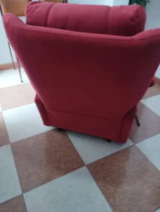 Sillón reclinable rosa tela