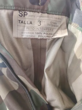 Pantalón agua impermeable,tirantes Ejército Tierra