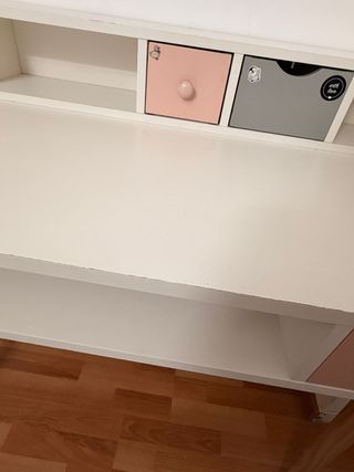 Escritorio madera 2 cajones blanco
