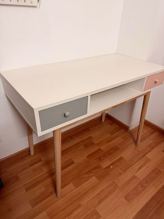 Escritorio madera 2 cajones blanco