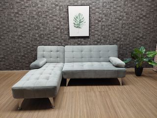 Sofá Cama Gris Terciopelo rinconera nuevo !!modula