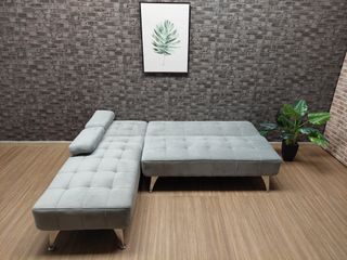 Sofá Cama Gris Terciopelo rinconera nuevo !!modula