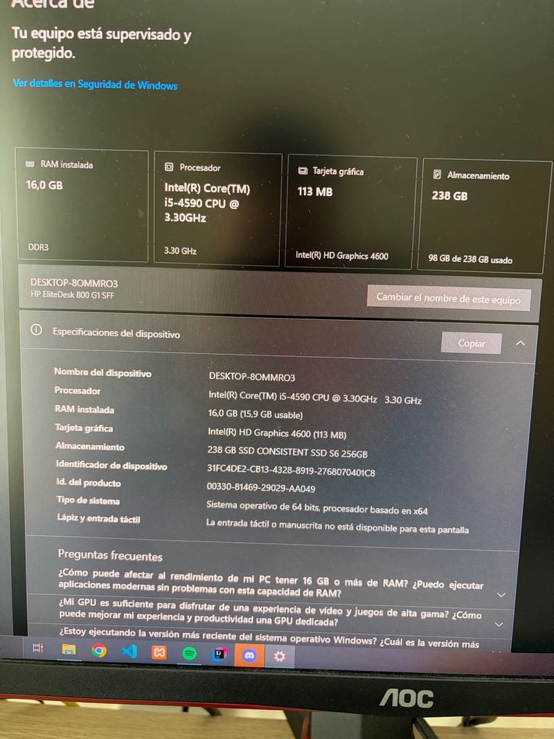 HP EliteDesk 800 G1 i5 SSD 256GB 8GB RAM afbeelding 5
