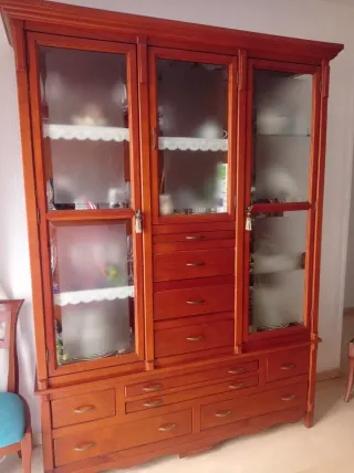Vitrina de madera y cristal