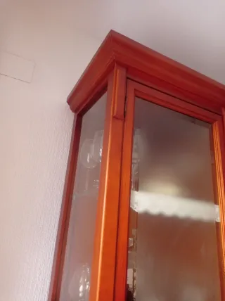 Vitrina de madera y cristal