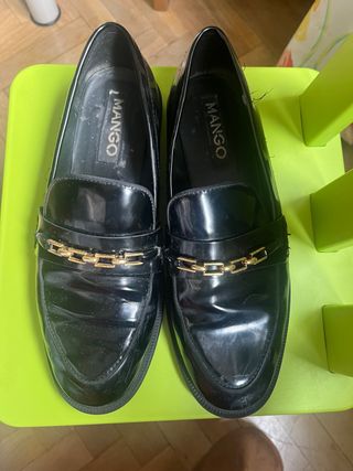 Mocasines Mango Piel Mujer Negro