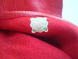 Guantes de piel rojos vintage años 50