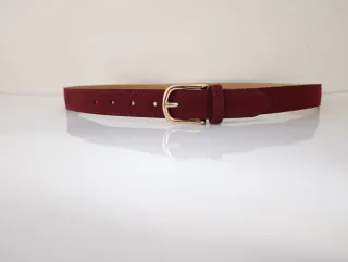 Cintura donna scamosciata oro e bordeaux