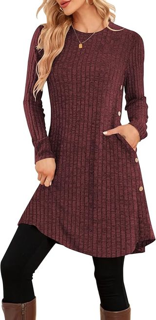 Vestido Jersey Mujer con Bolsillos Talla M