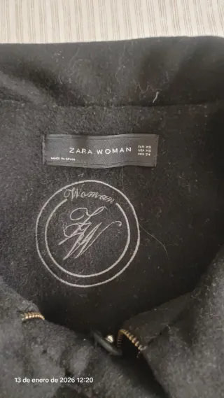 Abrigo Zara Negro Etiqueta Negra
