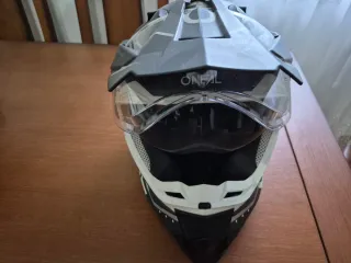 Casco Moto Enduro O'Neal azul negro gris y blanco