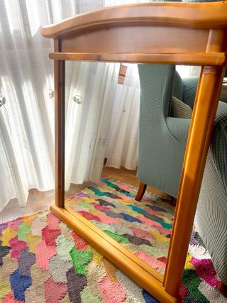 Cómoda tocador roble macizo con espejo