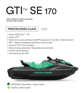 Moto de agua Sea-Doo GTI SE 170 2026