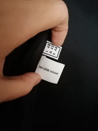 Abrigo lana negro solapa zorro