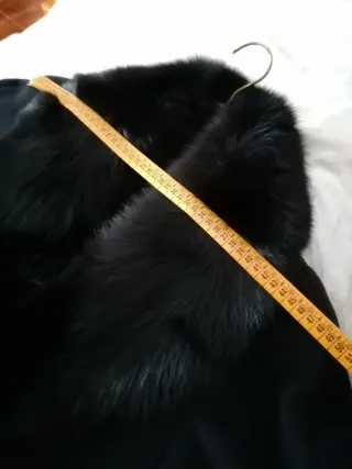 Abrigo lana negro solapa zorro