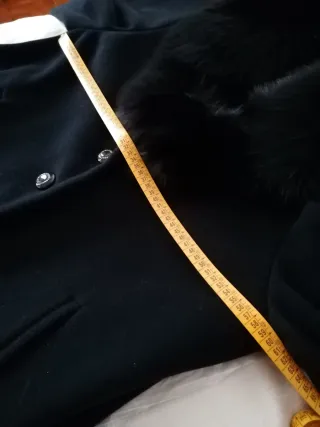 Abrigo lana negro solapa zorro