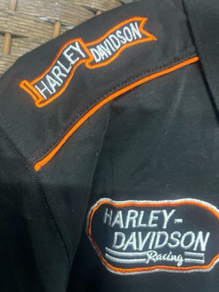 Polo Harley Davidson Vintage Negro Naranja