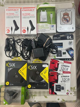 Lote Accesorios Móvil: Cargadores, USB, Tarjetas S