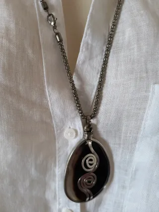 Colgante piedra natural con espiral