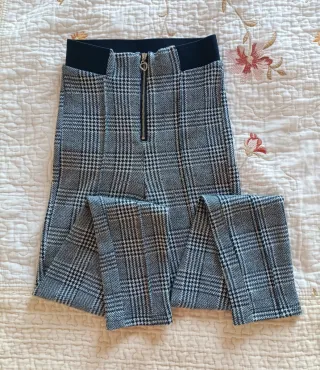 Pantalón de cuadros blanco y negro