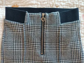 Pantalón de cuadros blanco y negro