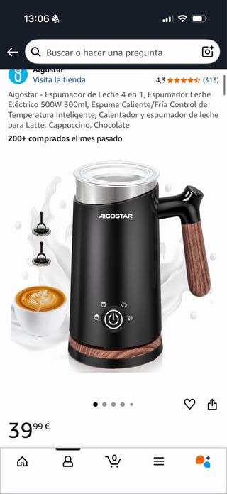 Espumador y Calentador de Leche Aigostar