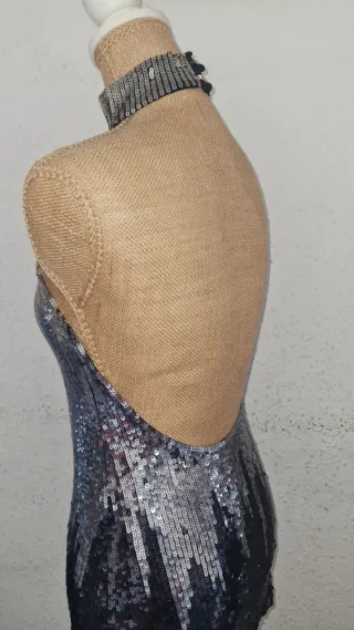 Top lentejuelas Bershka halter cuello alto