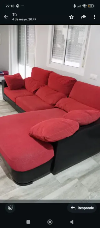 Sofá Cheglon modular rojo y negro
