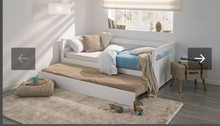 Cama nido (doble)  infantil madera y tela