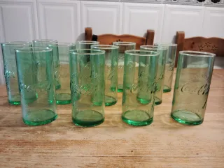 12 Vasos Coca Cola Vintage Verdes