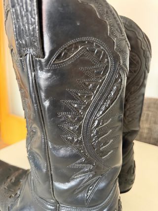 Botas Noel Western Cowboy Negras Piel, súper f
